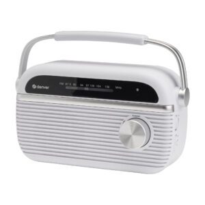 Denver AUDIO Radio Portable with FM & Bluetooth TRB-67W (Works with Mains or 2xD Batteries)