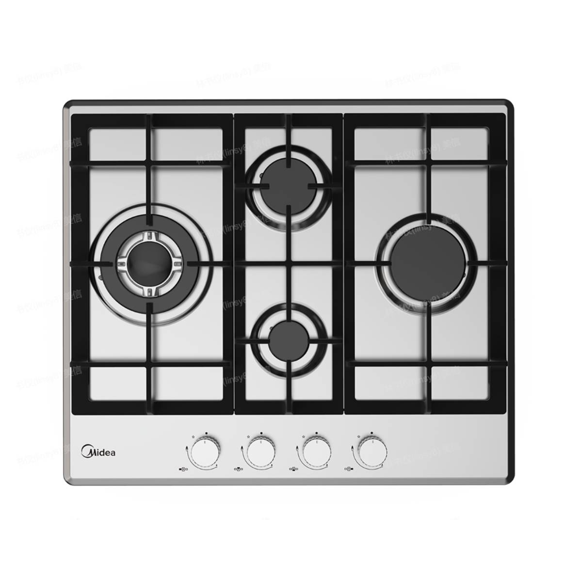 MIDEA MG60SM097AH1B Gas Hob, Inox , 5 YEARS WARRANTY