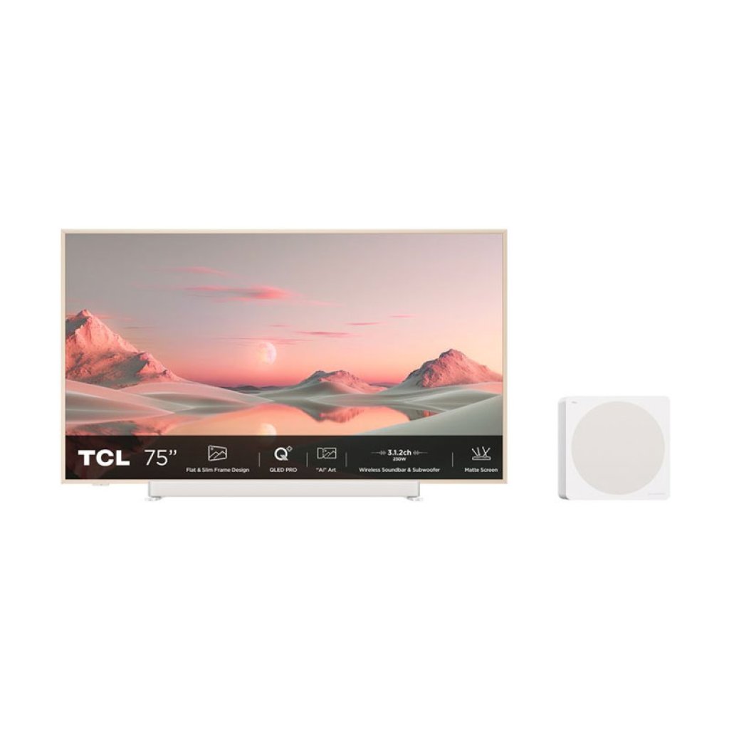 TCL 75A300PRO , 75″, Class NXTVISION Pro TV 4K QLED Google TV with Audio by Bang & Olufsen® and Flush Wall Mount, OFFER