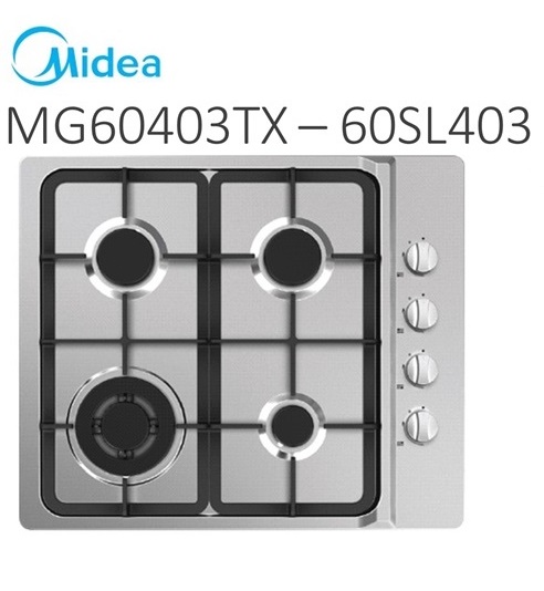 Midea MG60403TX-CYP Gas Hobs,inox,5 YEARS WARRANTY