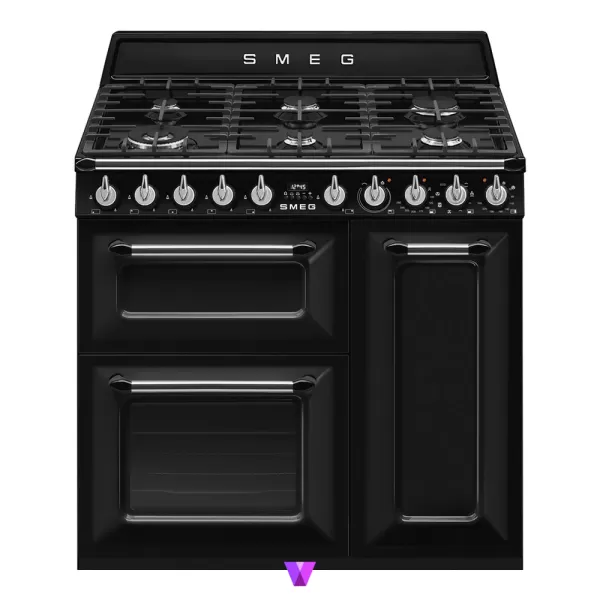 Smeg Gas Electric Cooker 90cm Victoria Series - Black