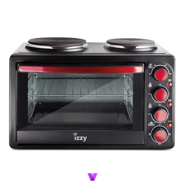 Izzy KH3T Mini Oven with 2 Hot Plates - Black