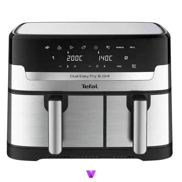 Tefal Dual Easy Fry & Grill Air Fryer - Inox