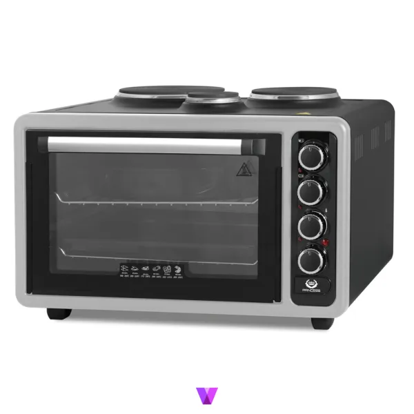 Princess Mini Oven with 3 Hot Plates - Silver