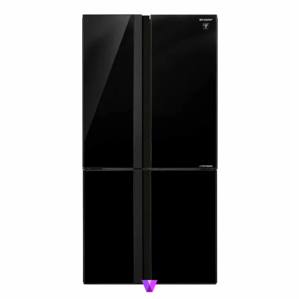 Sharp 4-Door Refrigerator - Glass Black
