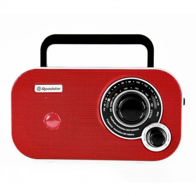 Roadstar TRA-2235 Retro Portable Power/Battery Radio with USB Red Red