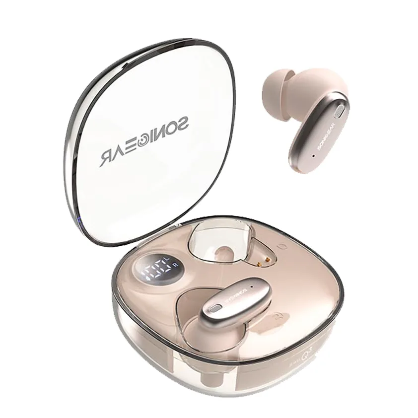 SonicGear Earphones Bluetooth ANC+Display EarPump Jewel Q3 Desert