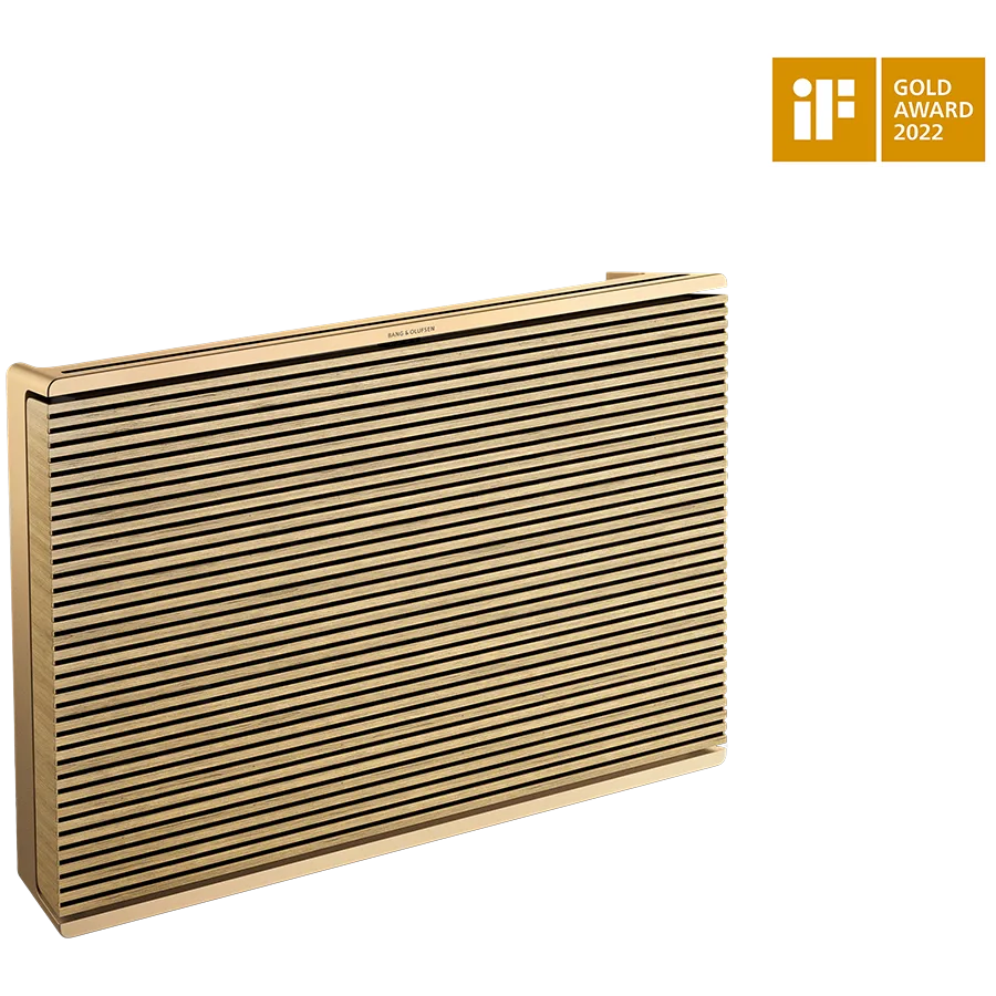 Beosound Level Speaker Gold Tone Alu (Cover Light Oak)