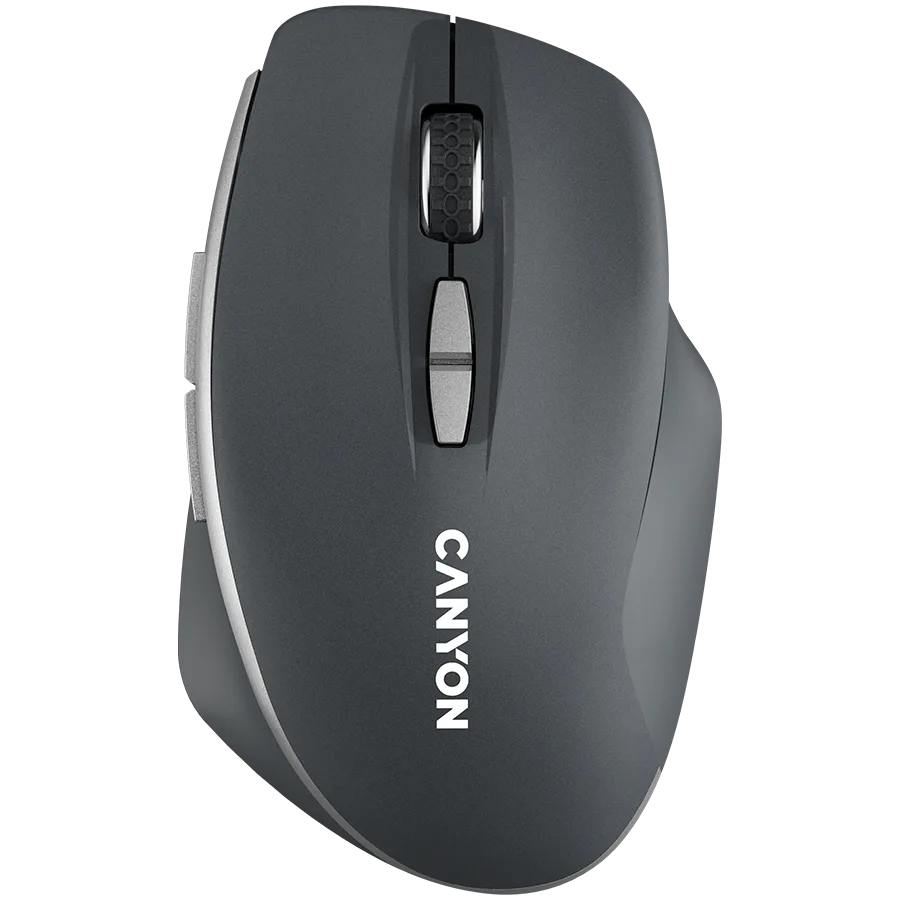 CANYON MW-21, 2.4 GHz Wireless mouse,with 7 buttons, DPI 800/1200/1600, Battery:AAA*2pcs,Dark gray72*117*41mm 0.075kg