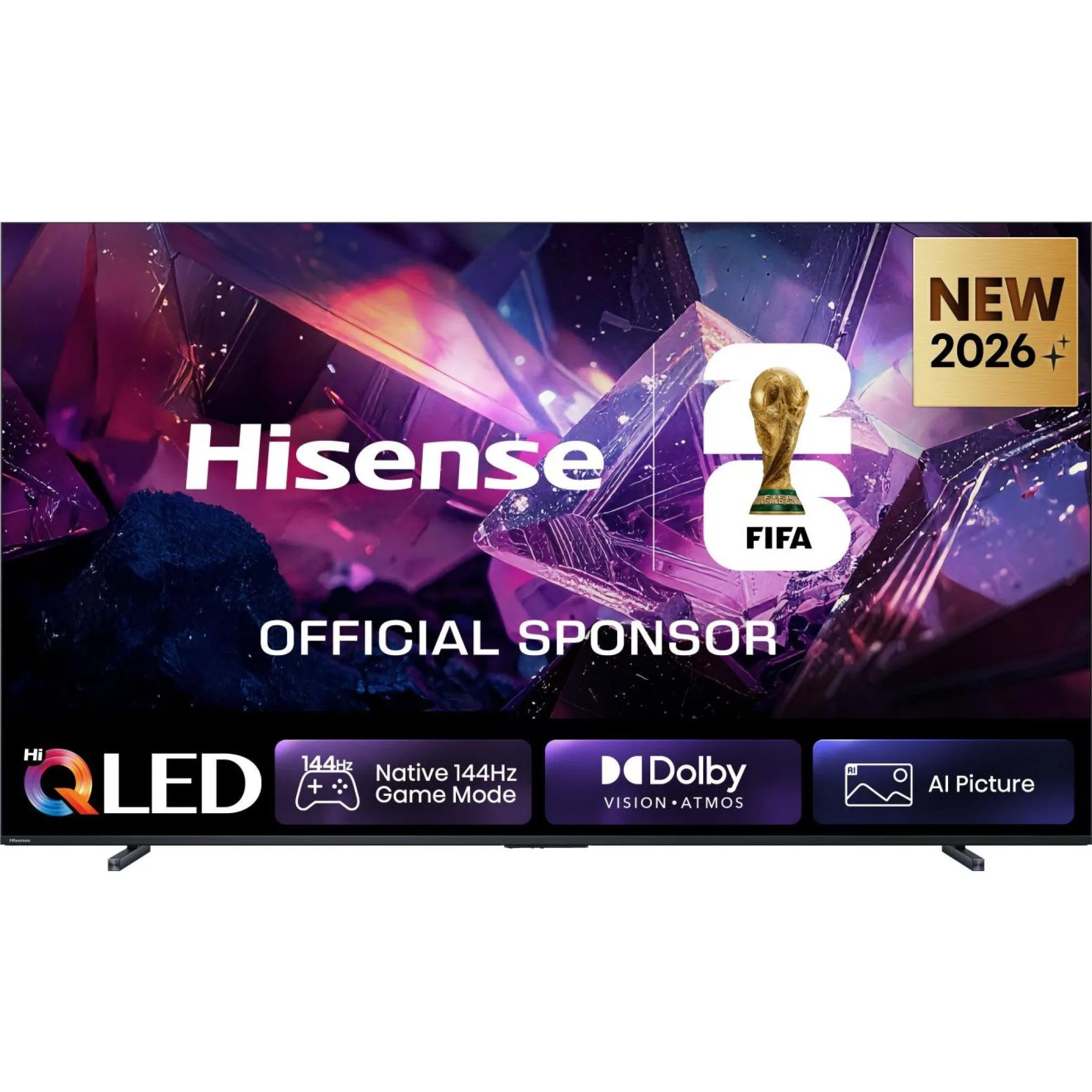 253.0cm/100" (3840x2160) Hisense 100E7DS PRO Smart TV 4K Hi-QLED 6ms 144Hz HDMI USB HDR WiFi Bluetooth Black/Grey