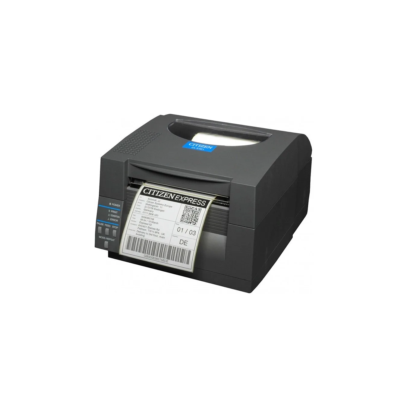 Citizen CL-S521II label printer direct thermal roll (11.8 cm) 203 dpi up to 150 mmsec USB, serial bl