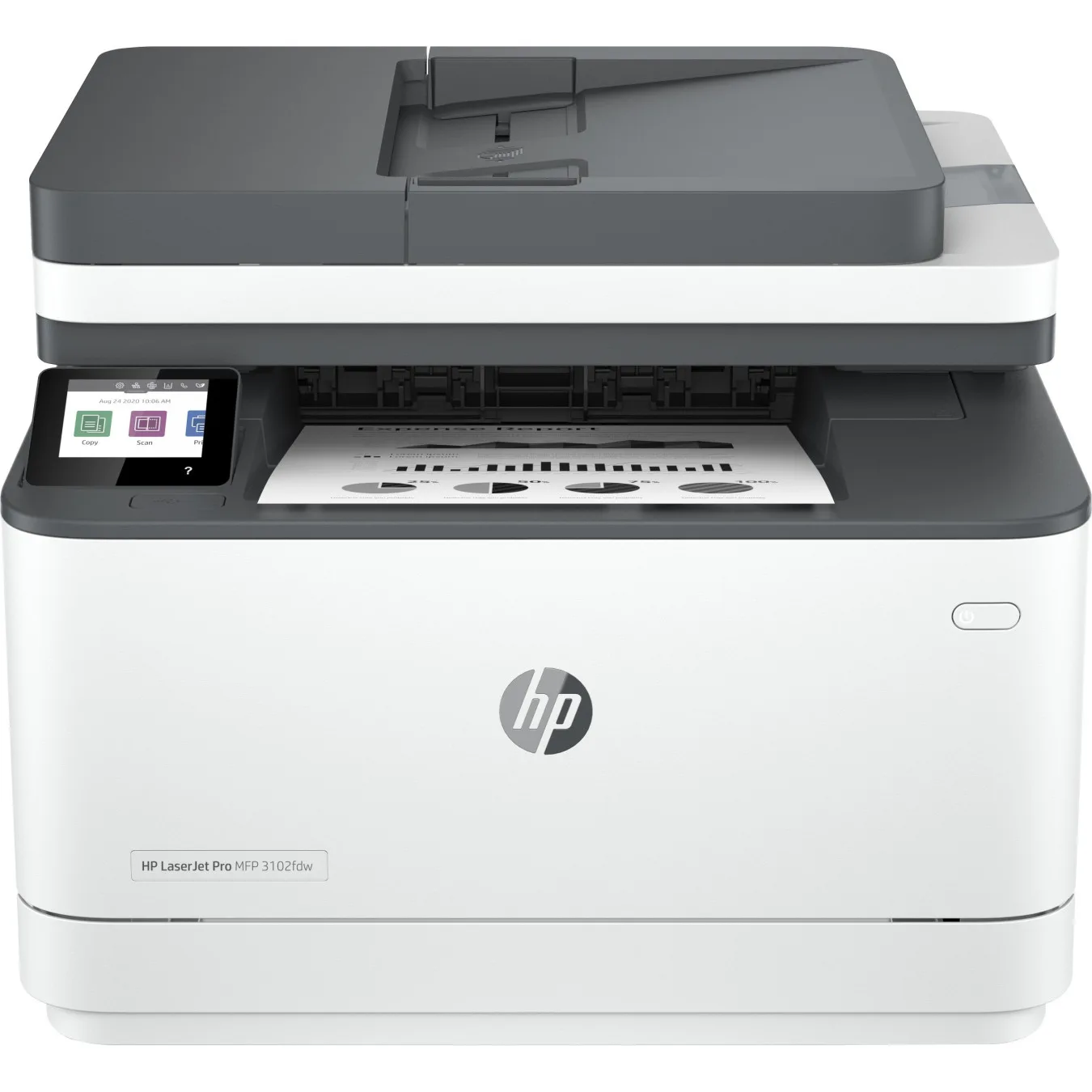 HP LaserJet Pro 3102fdw - 4-in-1 Mono Laser MFP - Duplex, 50-sheet ADF, Wi-Fi & Ethernet, 512MB, 800MHz, White