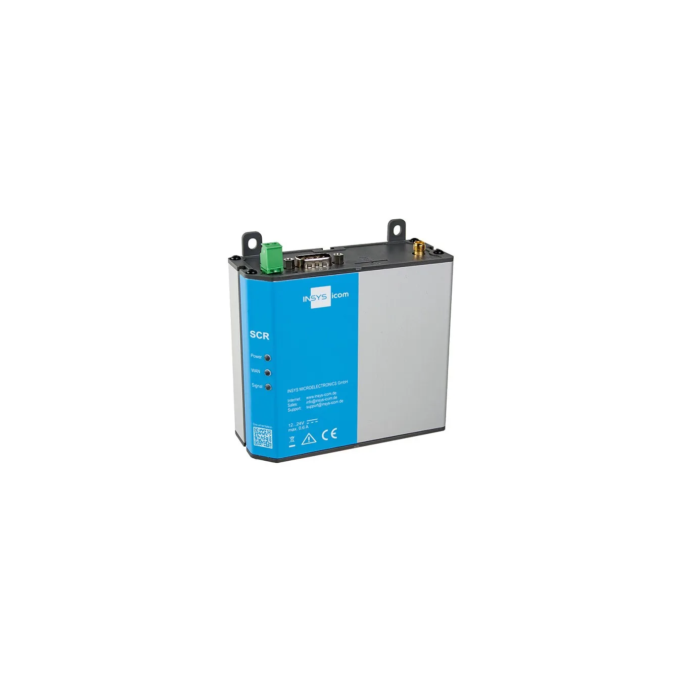 INSYS icom SCR-L200. LTE-Mobilfunk-Router. EMEA-Frequenzen. VPN 2x Ethernet 10 100BT. 1x RS232