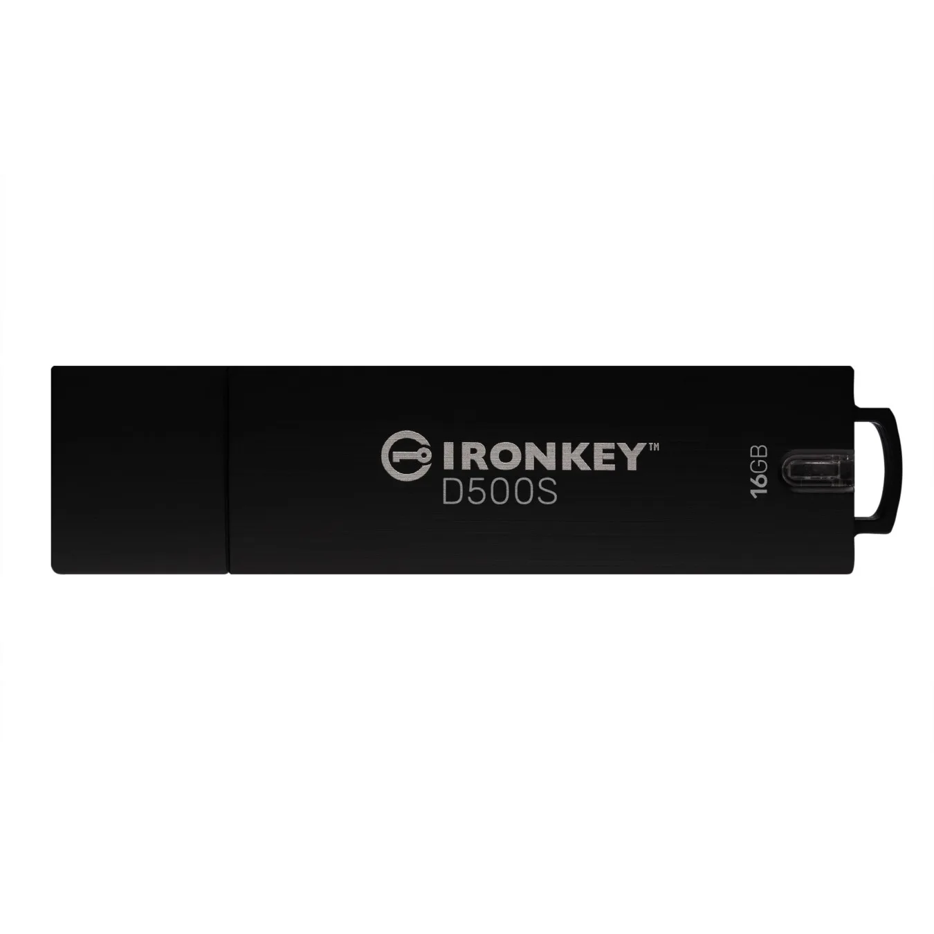 Kingston IronKey D500S - 16GB Encrypted USB-A Flash Drive, AES-256 FIPS 140-3, Black