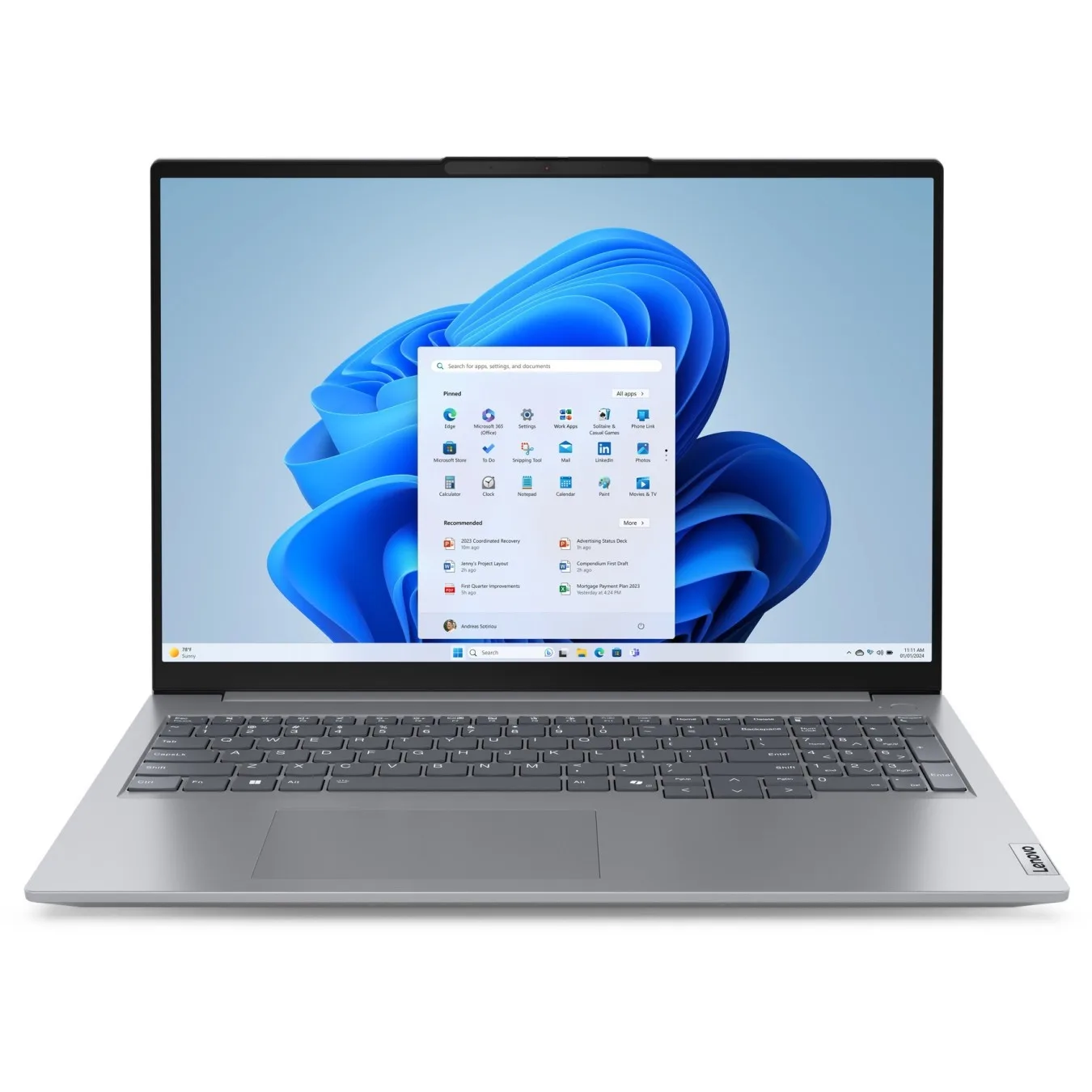 Lenovo ThinkBook 16 G7 - R7-7735HS - Arctic Grey, 32 GB DDR5, 1 TB SSD, 16" WUXGA IPS, Windows 11 Pro, Wi‑Fi 6E