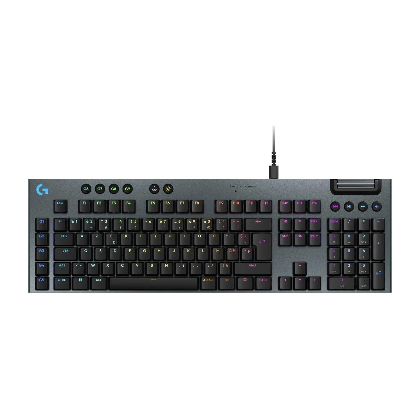 Logitech G915 X Wired Gaming Keyboard - G915 X - Black, AZERTY FR