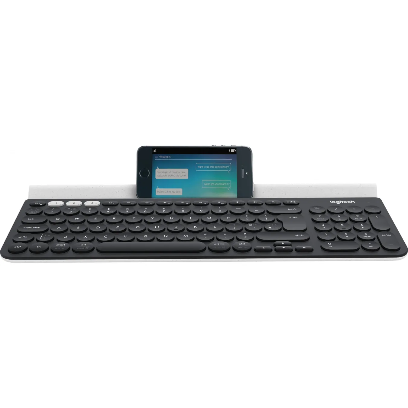 Logitech K780 Multi-Device Wireless Keyboard - White - Bluetooth & 2.4GHz, Full-size QWERTZ