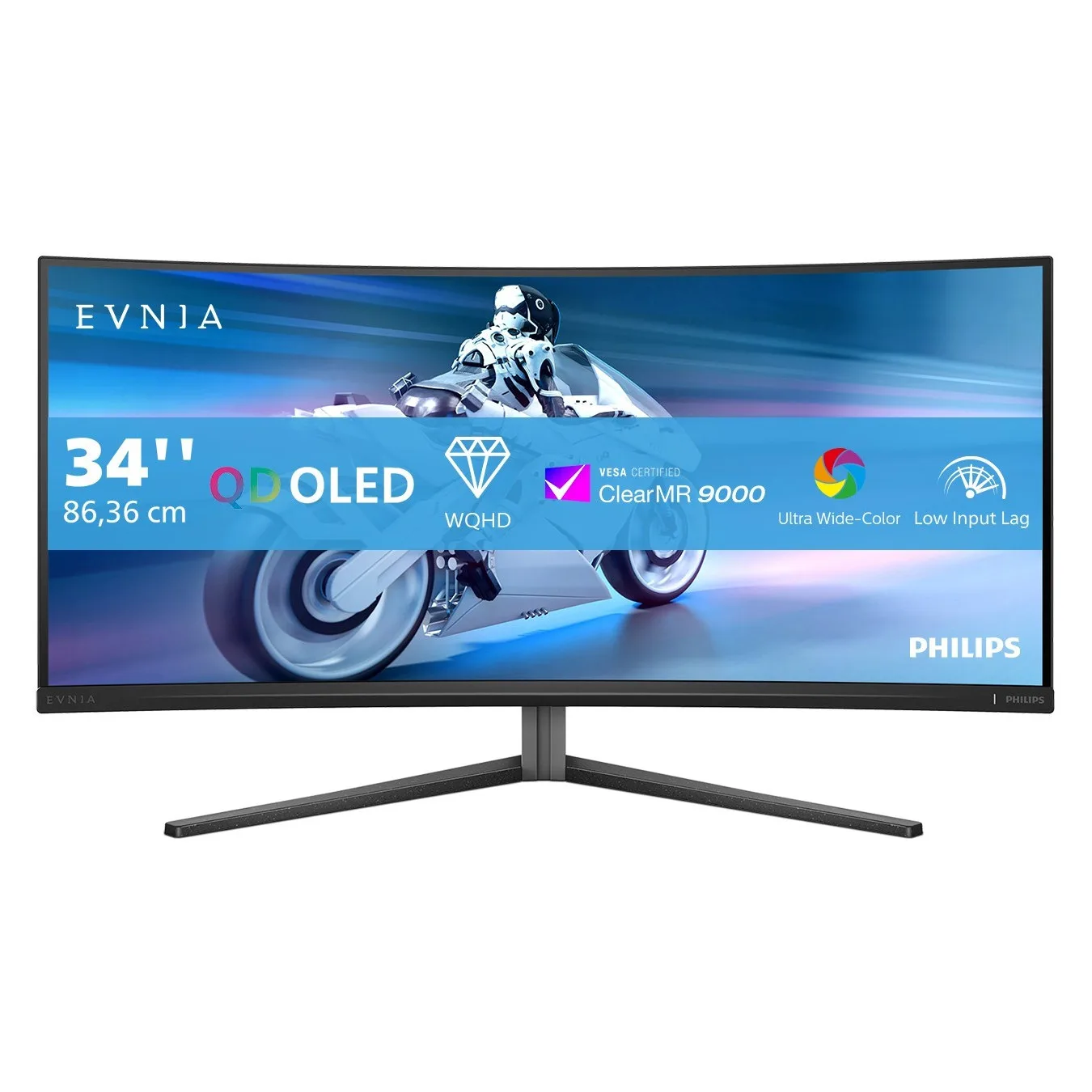 Philips Evnia 34M2C6500 - 34" WQHD Curved QD-OLED Monitor, 175Hz, 0.03ms, Grey