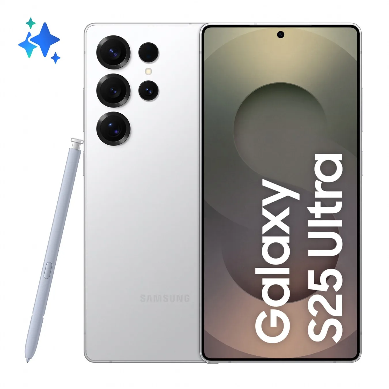 Samsung Galaxy S25 Ultra - Titanium White/Silver - 256GB ROM, 12GB RAM, Snapdragon 8 Elite 4.47GHz, 200MP, 6.9" Dynamic AMOLED