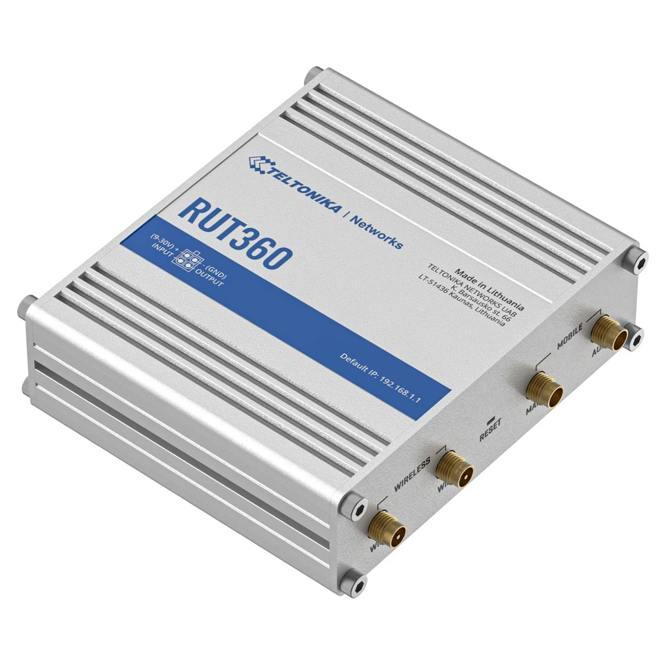 Teltonika RUT360 - Industrial 4G LTE Cat6 Cellular Router - Silver, 802.11b/g/n (2.4GHz), 2x Ethernet