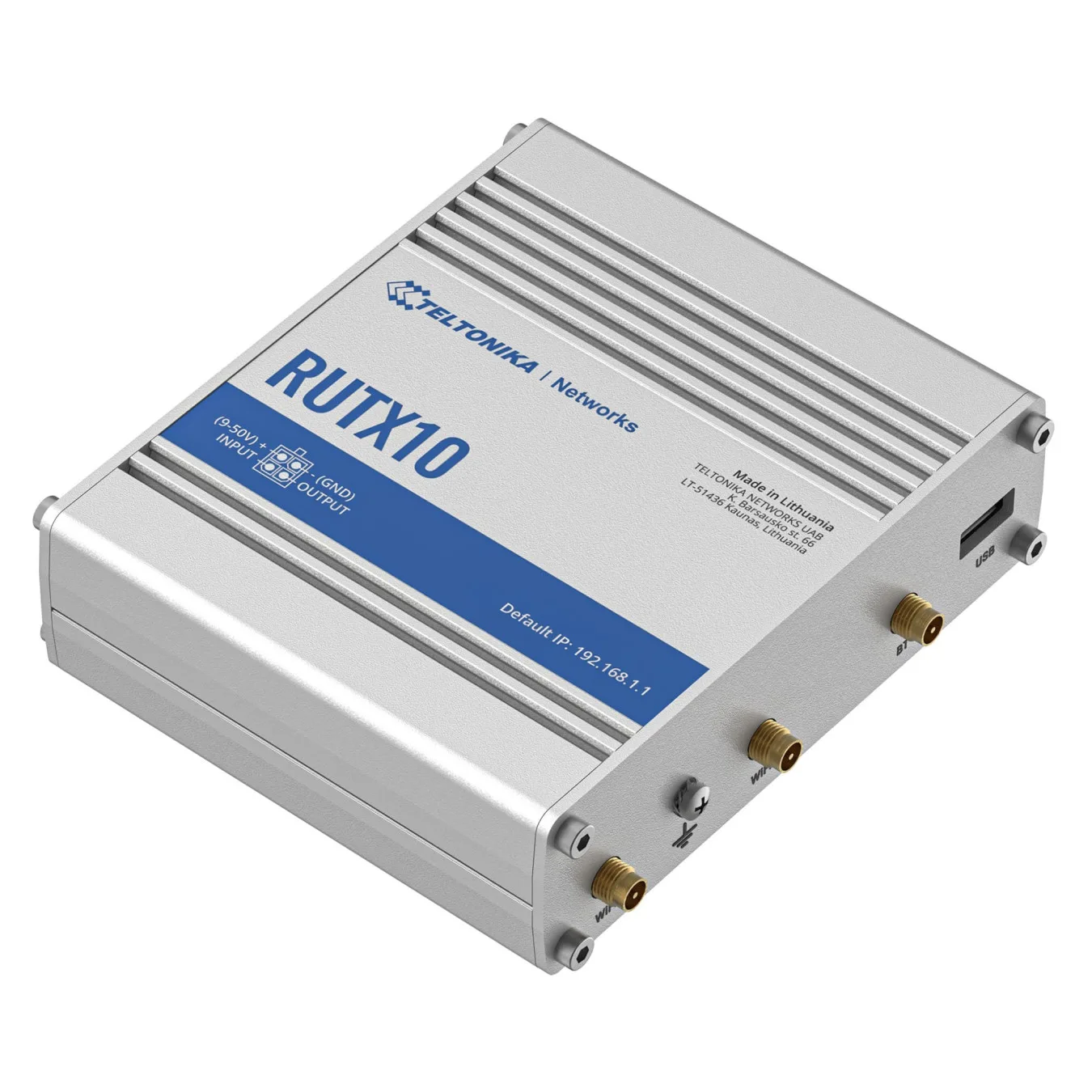 Teltonika RUTX10 - Dual-band Wi-Fi 5 Router, 4x Gigabit LAN, USB 2.0, 256MB RAM, ARM Cortex-A7 717MHz, Grey