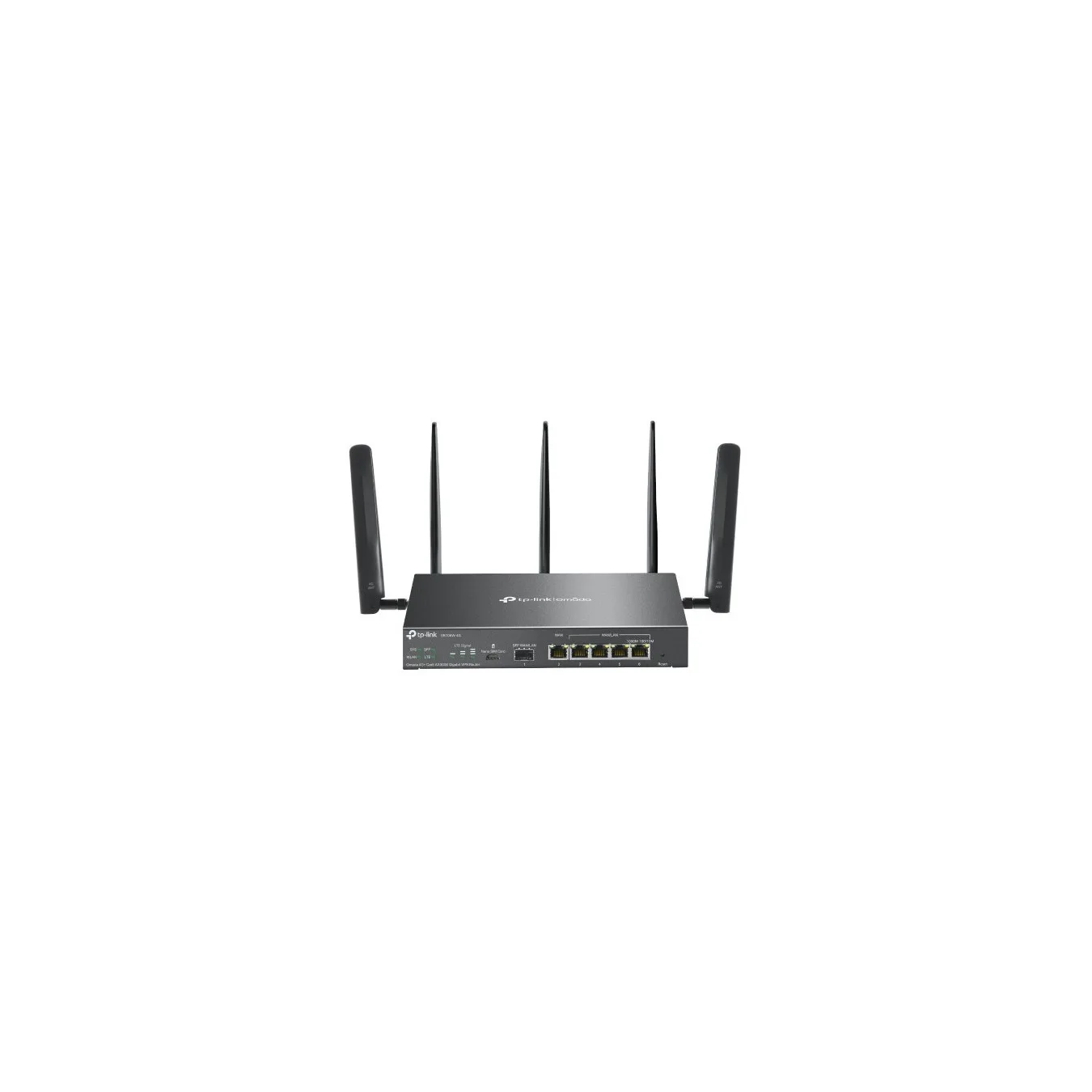 TP-Link Omada ER706W - 4G LTE Cat6 AX3000 Wi-Fi 6 Router - Black, 512MB DDR4, 128MB Flash