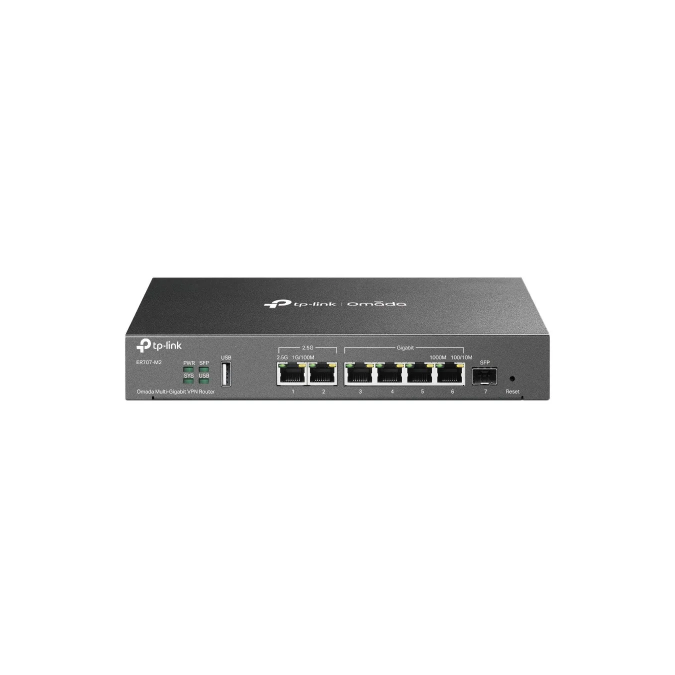 TP-Link Omada WL-Router ER707-M2 - ER707-M2 - Black, 2.5G WAN/LAN, 6x RJ-45 LAN, USB 2.0, SFP, Wall-mountable