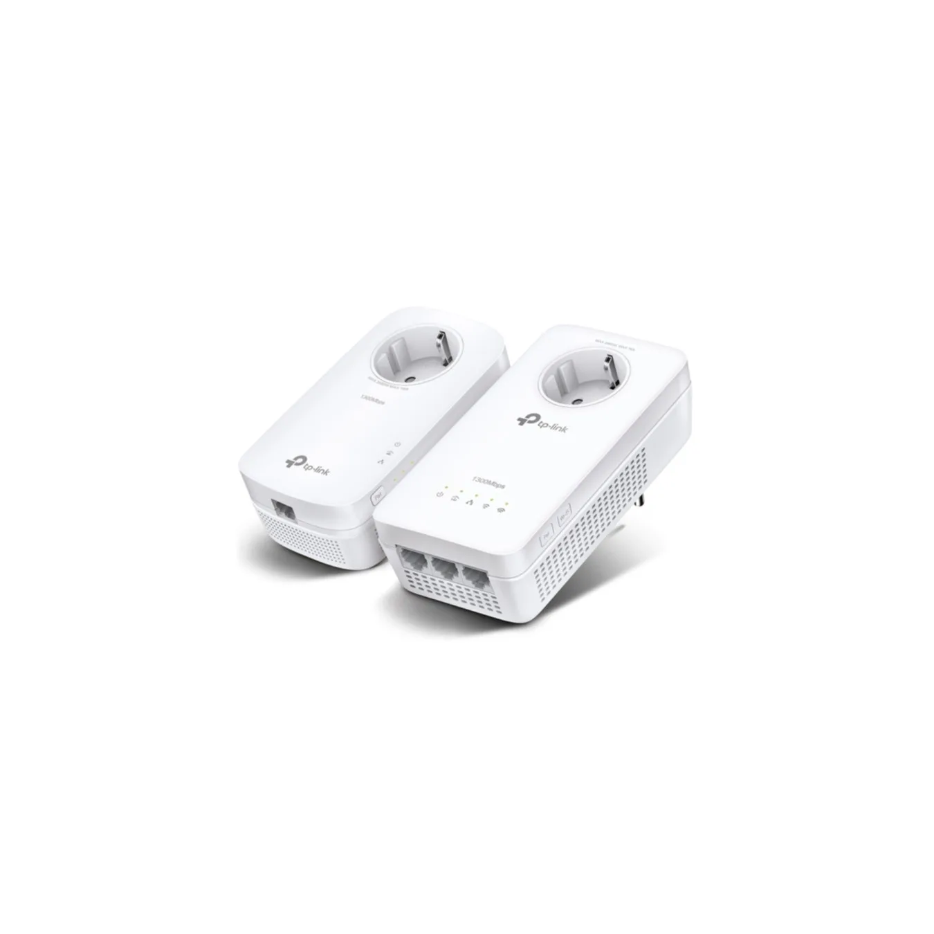 TP-Link Powerline Adapter Kit - TL-WPA1300P KIT - 1300Mbps, Wi-Fi 5, 3x Gigabit LAN, Passthrough Socket, White