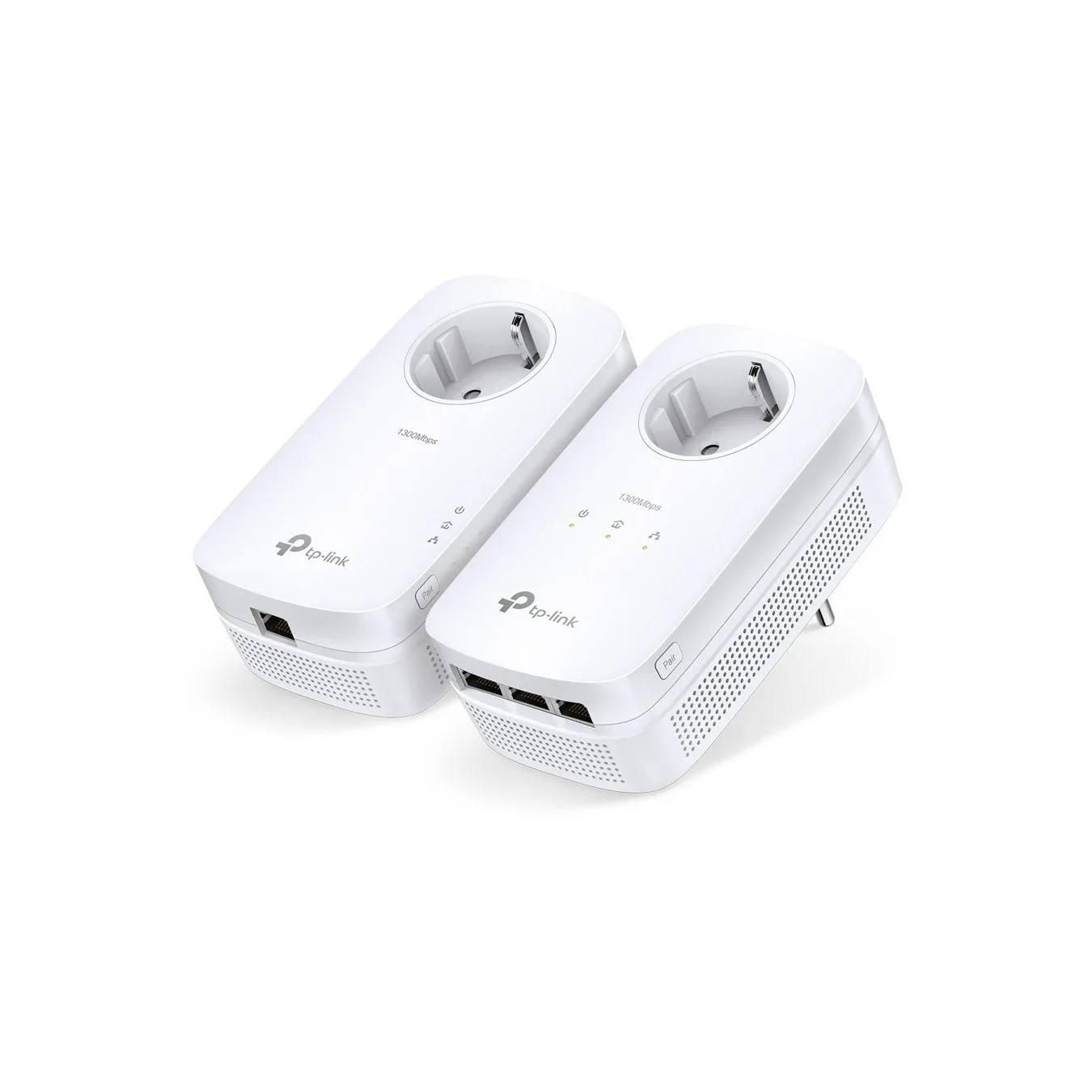 TP-Link TL-PA8033P Kit - AV1300 Powerline Adapter, 3x Gigabit Ports, Passthrough Socket, White