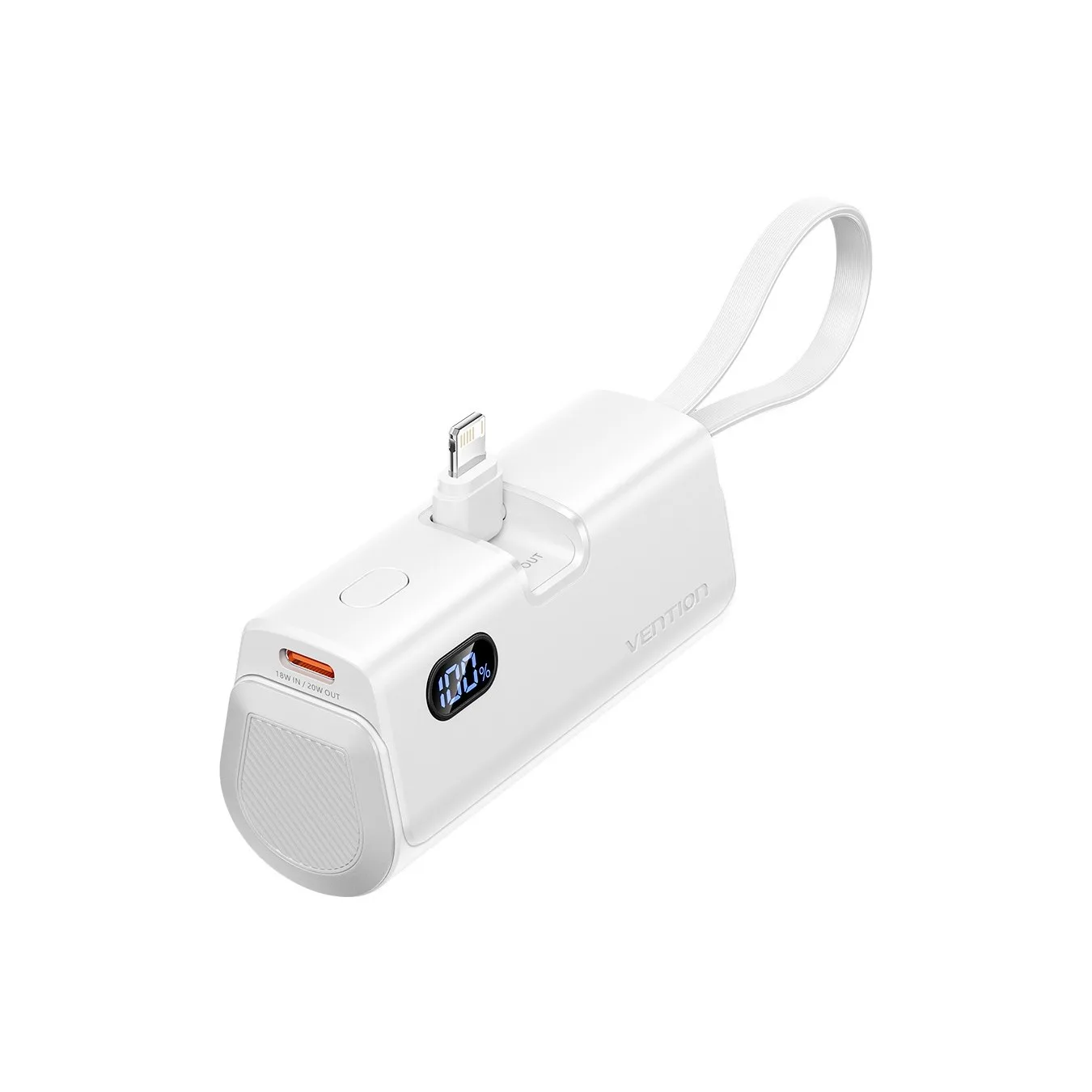 Vention Powerbank - FHRW0 - 4800mAh, 22.5W, Foldable, Lightning, White