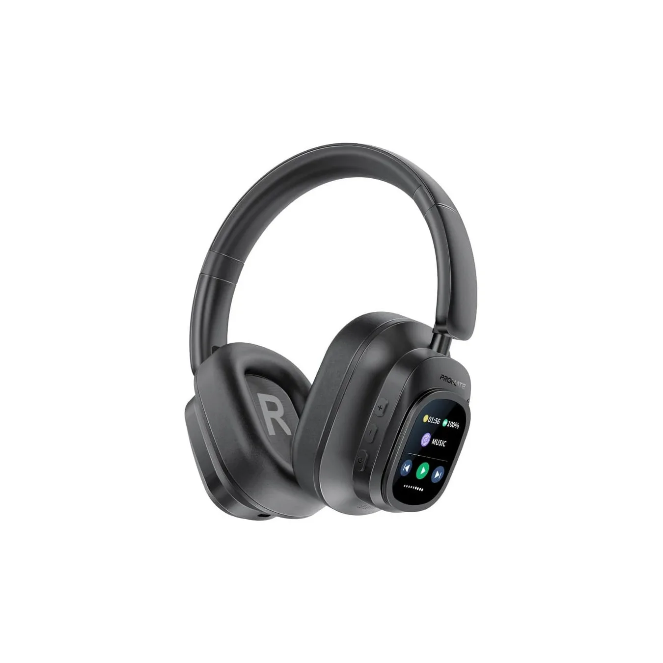 VUTUNE HIGH-DEFINITION HYBRID ANC HEADPHONES W DETACHABLE MAGNETIC LCD TOUCHSCREEN CONTROL. PROMATE