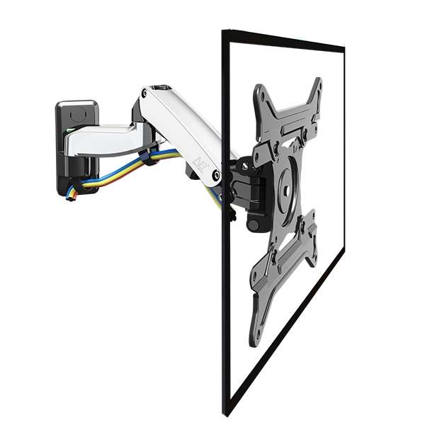NBmounts F300 Gas Strut Wall Mount Dual Arm 20×20 360 degree rotation