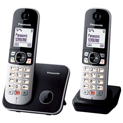 Panasonic KX-TG6852SPB Cordless Phone Duo Black