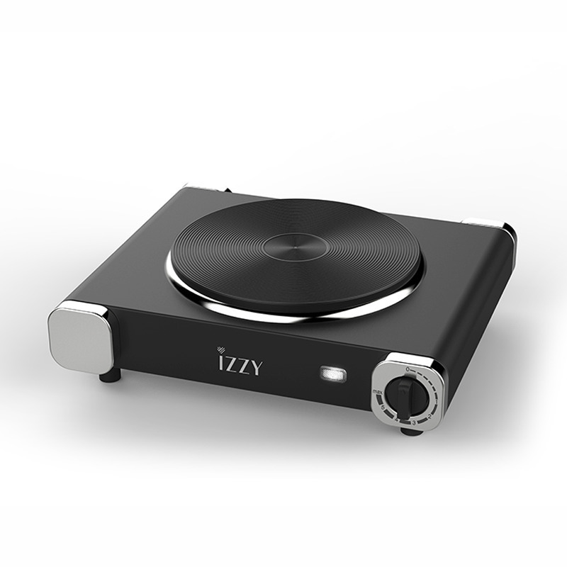 Izzy IZ-1202 Επιτραπέζια Εστία Εμαγιέ Μονή Μαύρη