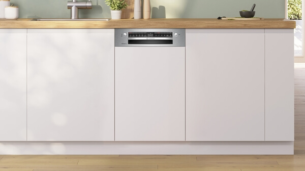 BOSCH Series 4, Built-in dishwasher with visible fascia panel, 45 cm, Brushed steel SPI4HMS13E