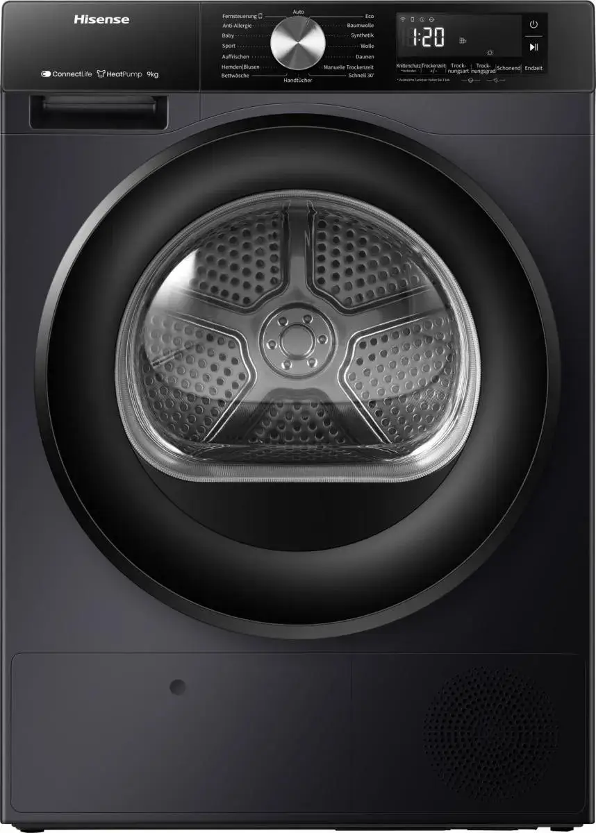 Hisense Dryer 9Kg 3S Series SKU 105571 Model DH3S902BB3 Capacity 9 kg , Wi-Fi, Drain Connection SmartLink, AutoDry, PowerDry