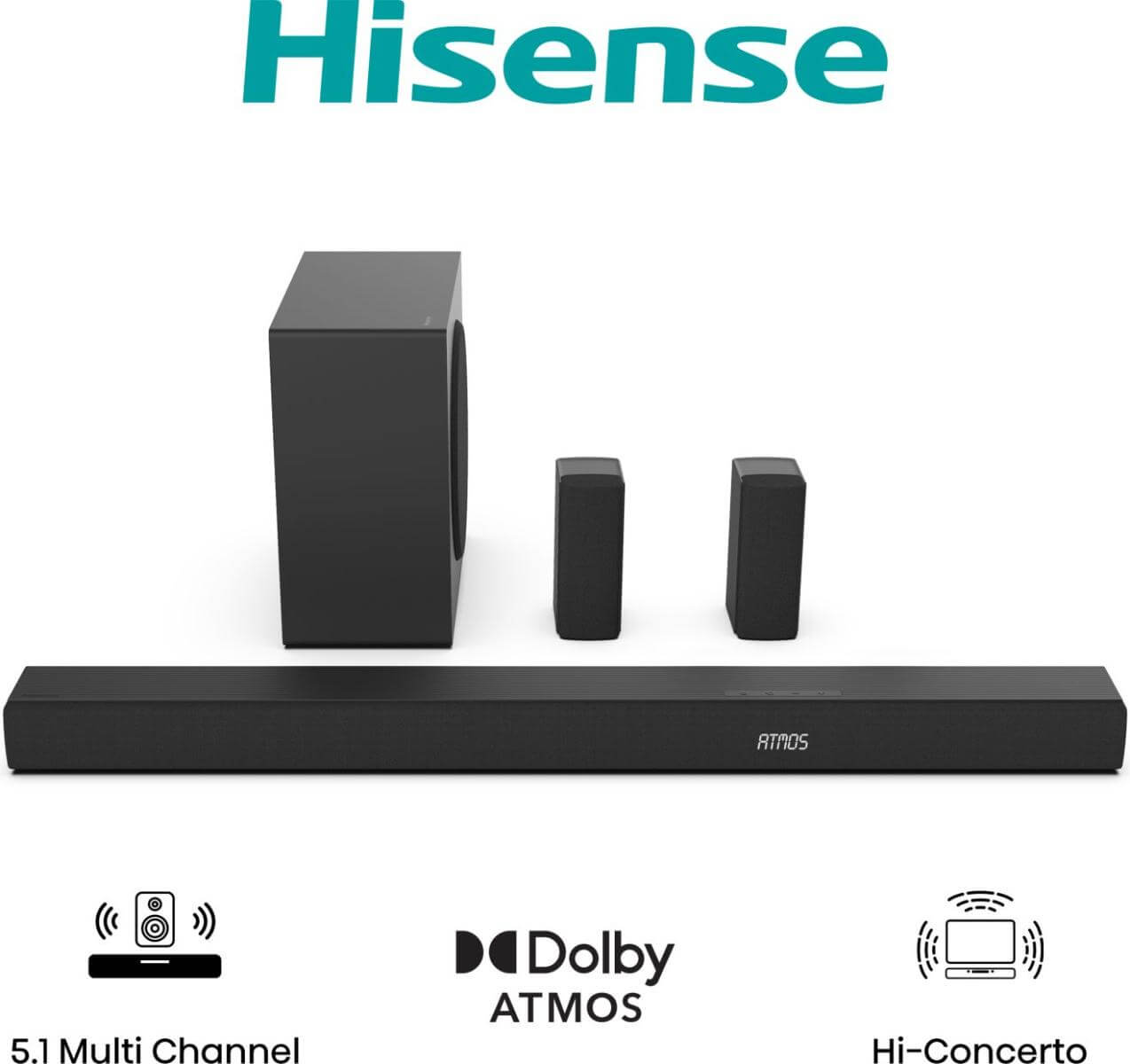 HISENSE AX5100Q 5.1 CH Soundbar, 580 W