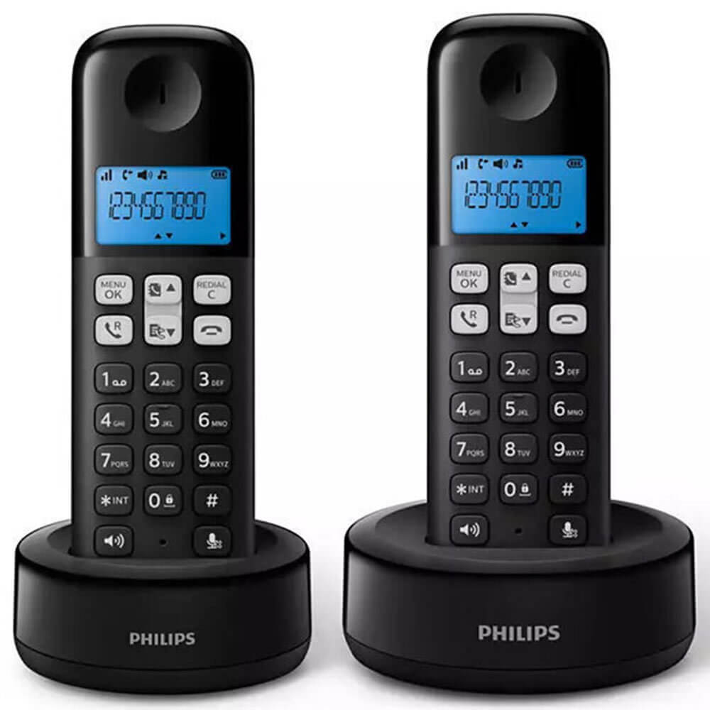 Cordless phone PHILIPS D1612B/GRS Duo black