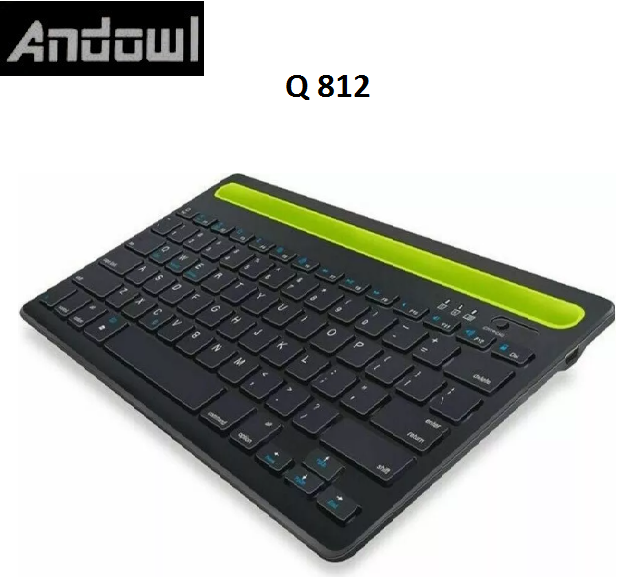 Wireless, rechargeable bluetooth keyboard with stand for tablets and phones Q-812 ANDOWL