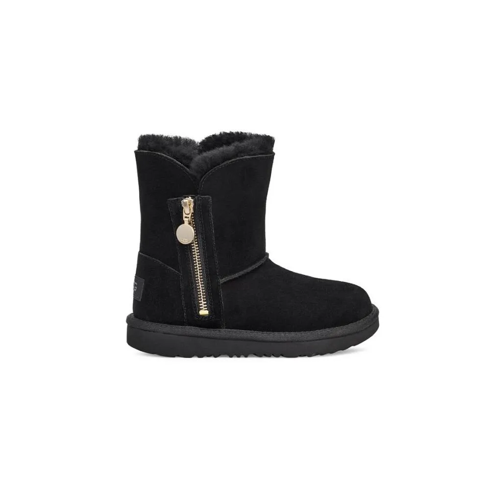 UGG BAILEY ZIP SHORT KIDS BOOT (1123613K-BLACK)