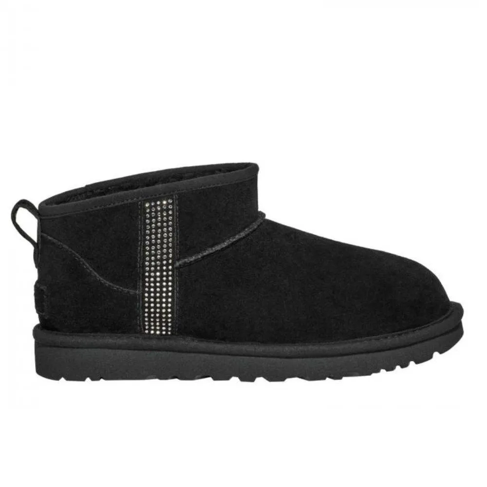 UGG CLASSIC ULTRA MINI BLING WOMENS BOOT (1153777-BLK)
