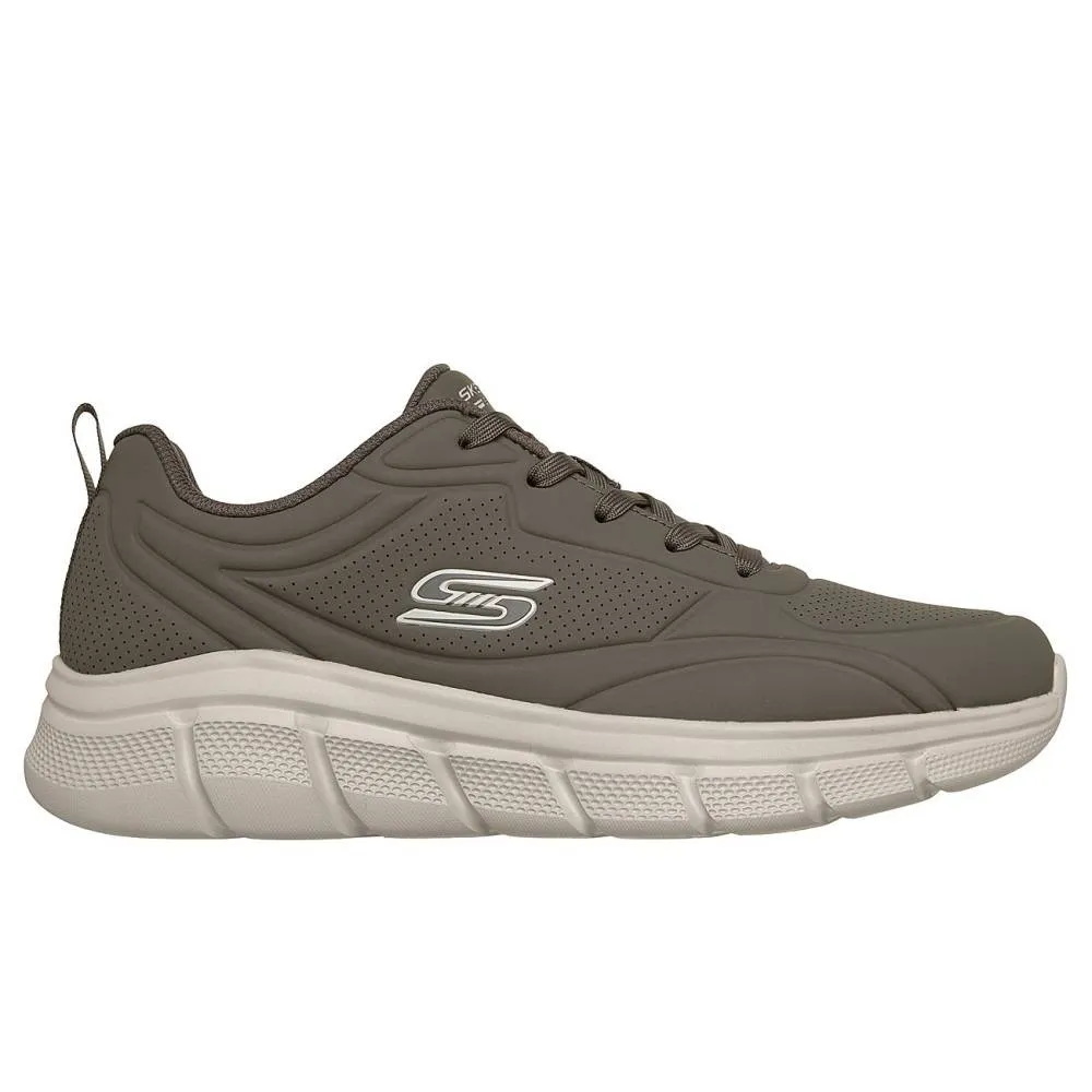 SKECHERS MENS BOBS B FLEX - DEBOSSED LACE UP PU SNEAKER (118110-DKTP)