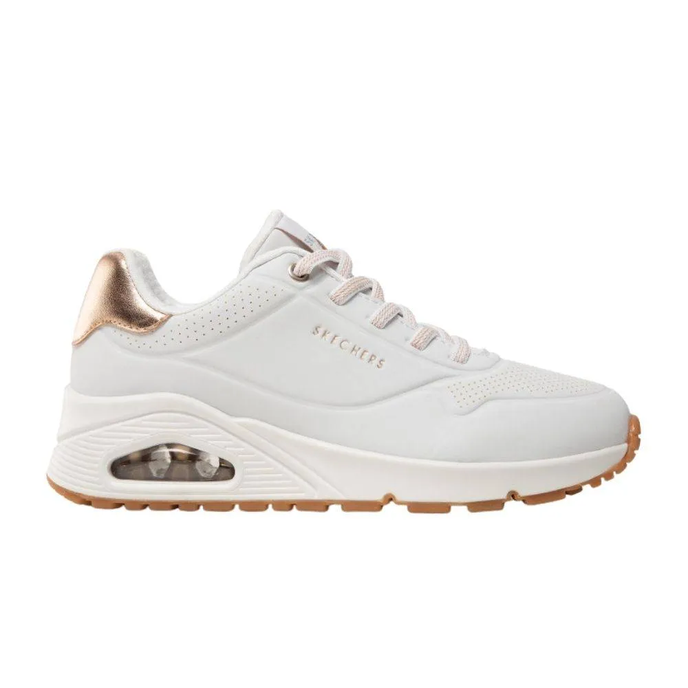 SKECHERS WOMENS SHIMMER AWAY SNEAKERS (155196-WHT)