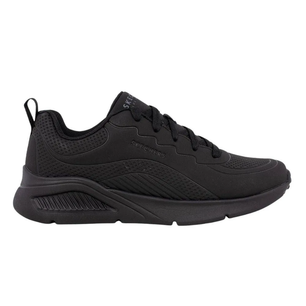 SKECHERS UNO LITE DEBOSS DURABUCK LACE UP SNEAKERS (183120-BBK)