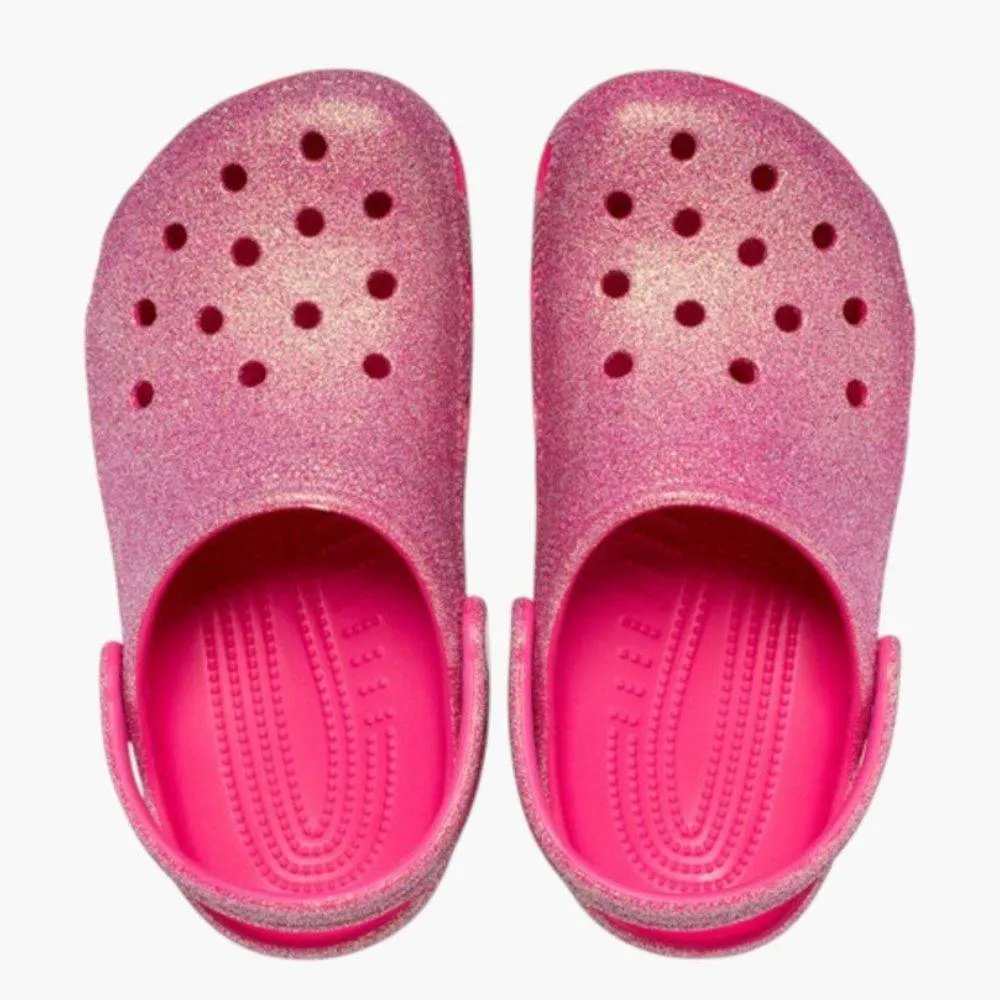 CROCS CLASSIC IRIDESCENT GLITTER KIDS CLOG (210986-6ZQ)