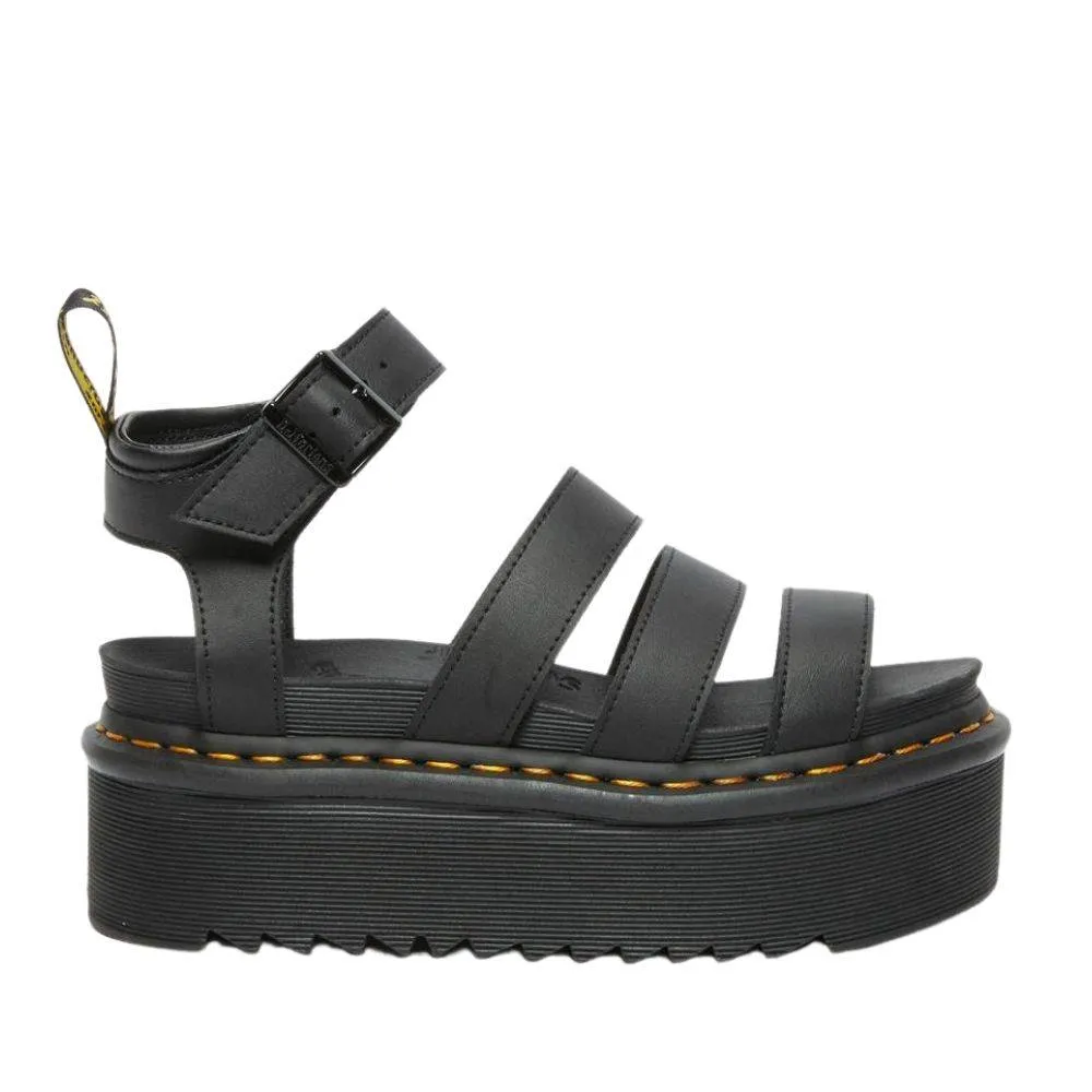 DR. MARTENS BLAIR QUAD HYDRO LEATHER WOMENS SANDALS (27296001-BLACK)