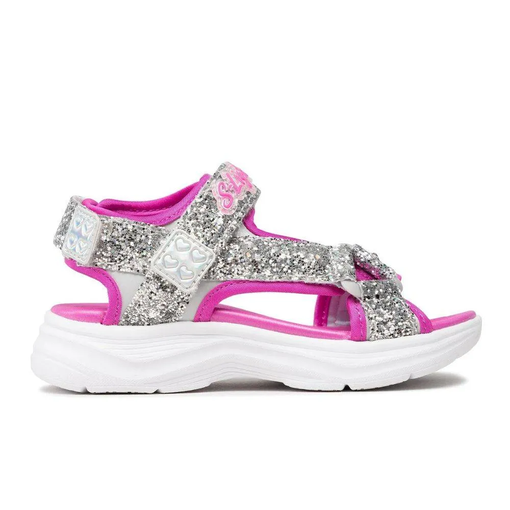 SKECHERS GIRLS GLITTERY GLAM SANDALS (302965L-SLHP)