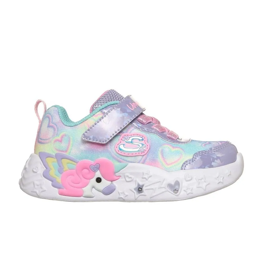SKECHERS S-LIGHTS: UNICORN CHARMER - LIL HEART SPARKLES (303064N-LVMT)