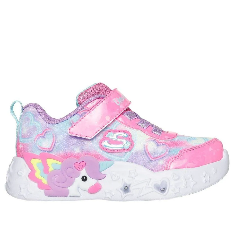 SKECHERS S-LIGHTS: UNICORN CHARMER - LIL HEART SPARKLES (303064N-PKMT)