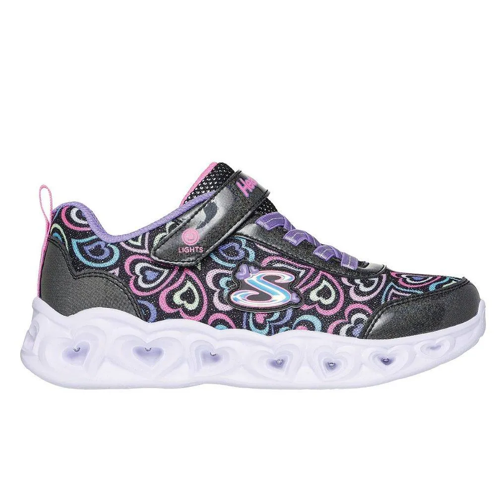SKECHERS HEART LIGHTS - BOOGIE LOVE GIRLS SHOES (303257L-BKMT)